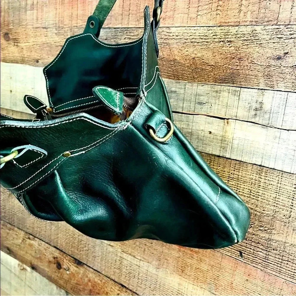 Patricia Nash Napoli Hunter Green Leather Purse - Picture 11 of 12